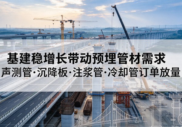 东宁基建稳增长带动预埋监测管材需求，声测管、沉降板、注浆管订单持续放量
